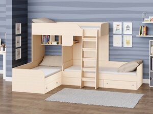 Подростковая кровать РВ-Мебель двухъярусная Трио (дуб молочный)
