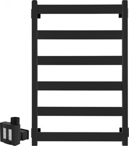 Полотенцесушитель электрический Secado Комано 1 80x50, ТЭН квадратный скрытый, черный матовый, L Комано 1 (30-50-10) 80/50, черный матовый, сп, L