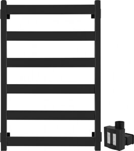 Полотенцесушитель электрический Secado Комано 1 80x50, ТЭН квадратный скрытый, черный матовый, R Комано 1 (30-50-10) 80/50, черный матовый, сп, P