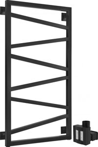 Полотенцесушитель электрический Secado Мирано 100х50, ТЭН квадратный скрытый, черный матовый, R Мирано (30-25) 100/50, черный матовый, сп, R