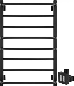 Полотенцесушитель электрический Secado Модена 2 80х50, ТЭН квадратный скрытый, черный матовый, R Модена 2 (30-18) 80/50, черный матовый, сп, R