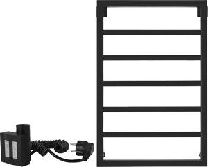 Полотенцесушитель электрический Secado Парма 80х50, ТЭН квадратный, черный матовый, L Парма (30-25) 80/50, черный матовый, ТЭН КТХ 4, L