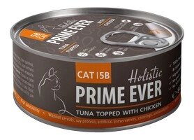 Prime Ever Cat 5B Tuna topped with Chicken / Влажный корм Консервы Прайм Эвер для кошек Тунец с Цыпленком в желе (цена за упаковку)