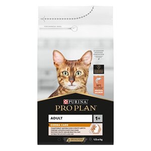 PRO PLAN DERMA CARE / Сухой корм ПРО ПЛАН для взрослых кошек для здоровья кожи и красоты шерсти с лососем