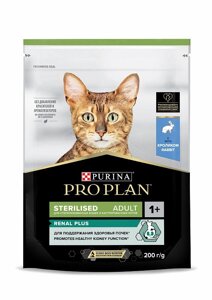 PRO PLAN STERILISED / Сухой корм ПРО ПЛАН для взрослых кошек для поддержания здоровья почек после стерилизации с кроликом