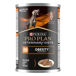 PRO PLAN VETERINARY DIETS OM OBESITY MANAGEMENT / Лечебные консервы ПРО ПЛАН Ветеринарная диета для взрослых собак для снижения избыточной массы тела и регуляции поступления глюкозы (цена за упаковку)