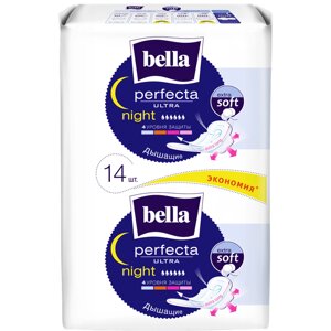 Прокладки Bella night с покрытием extra soft, супертонкие, 14 шт