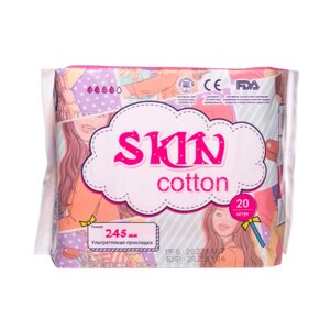 Прокладки Skin cotton ультратонкие дневные 245 мм 20 шт