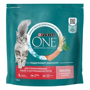 PURINA ONE STERILISED / Сухой корм Пурина УАН для взрослых стерилизованных кошек с лососем
