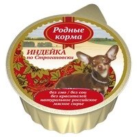 Родные Корма / Консервы для собак Индейка по-Строгановски (цена за упаковку)