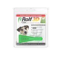 Rolf Club 3D / Капли Рольф Клуб от Клещей и Блох для собак весом 4-10 кг