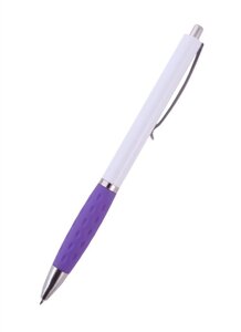Ручка шариковая автоматическая, ScriNova WANG Фиолетово-белый корпус, синие чернила, 0,4мм