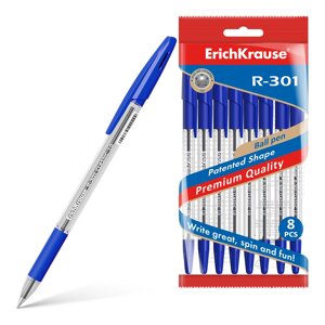 Ручка шариковая Erich Krause R-301 Classic Stick&Grip 1.0 синяя