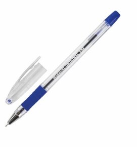 Ручка шариковая масляная синяя Model-XL ORIGINAL с грипом, узел 0,7мм, линия 0,35мм, BRAUBERG