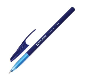 Ручка шариковая масляная синяя Oil Base корпус синий, узел 0,7мм, линия 0,35мм, BRAUBERG