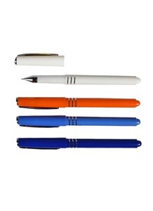 Ручка шариковая синяя AXO 0,7мм, игла, резин. грип, цвет корпуса ассорти, Linc