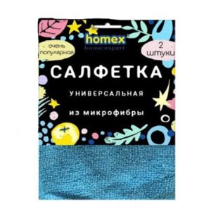 Салфетка из микрофибры Homex Очень популярная, синяя, 30х30 см