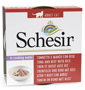Schesir Консервы для Кошек Тунец / говядина с рисом (цена за упаковку)
