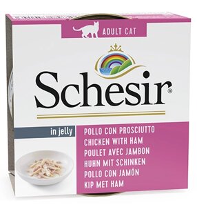 Schesir / Влажный корм Консервы Шезир для кошек Курица ветчина (цена за упаковку)