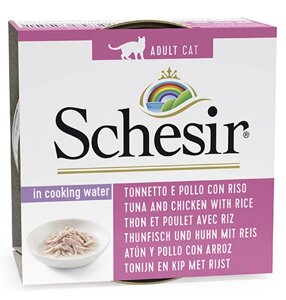 Schesir / Влажный корм Консервы Шезир для кошек Тунец курица рис (цена за упаковку)