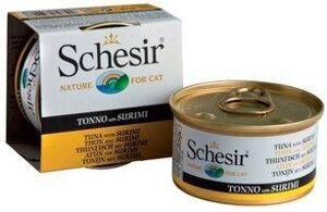 Schesir / Влажный корм Консервы Шезир для кошек Тунец сурими (цена за упаковку)