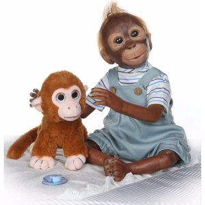 Sharktoys Кукла мягконабивная реборн обезьяна Тимон 50 см