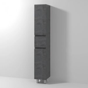 Шкаф-пенал Vod-Ok Best 30 L с бельевой корзиной, серый камень /9056