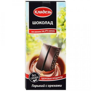 Шоколад Кладезь горький с орехами, 100 г