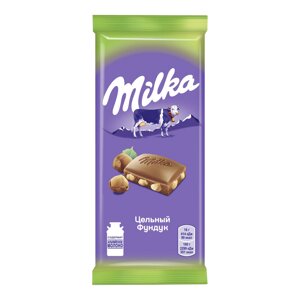 Шоколад Milka молочный с цельным фундуком 90 г