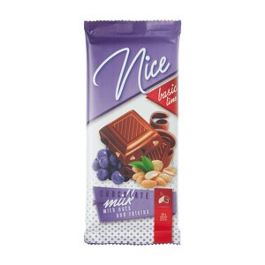 Шоколад молочный Chocomoco Nice арахис и изюм 80 г