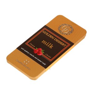 Шоколад молочный GOLDEN DESSERT milk с малиной 100 г