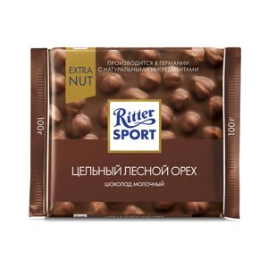 Шоколад Ritter Sport Молочный Цельный лесной орех 100 г