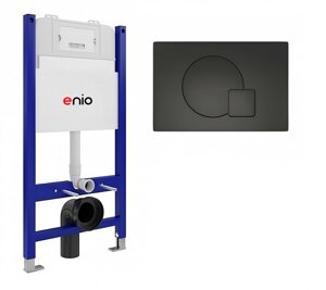 Система инсталляции для подвесных унитазов Enio Tecnico 50 с кнопкой Geometria черной матовой