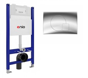 Система инсталляции для подвесных унитазов Enio Tecnico 50 с кнопкой Geometria хром глянцевый
