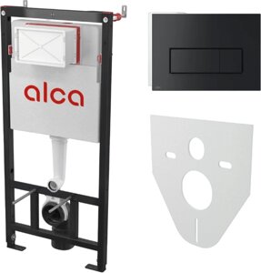 Система инсталляции для унитазов AlcaPlast AM101/1120-4:1 RU M578-0001 кнопка смыва черная