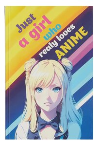 Скетчбук 138*212 48л Just A Girl Who Loves Anime (светлый) 160г/м2, тв. обложка