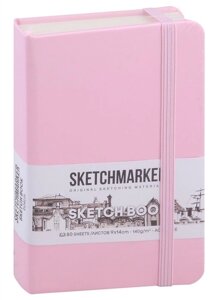 Скетчбук 9*14 80л Sketchmarker розовый, 140г/м2, слоновая кость, тв. обл.