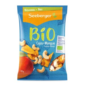 Смесь Seeberger обжаренных ядер кешью и сушеного манго БИО , 110 г
