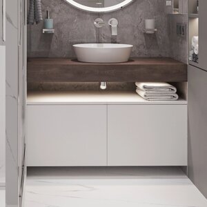 Столешница с раковиной Duravit 100, дуб карпентер, без отверстий, с раковиной Duravit Cape Cod, 40, белая