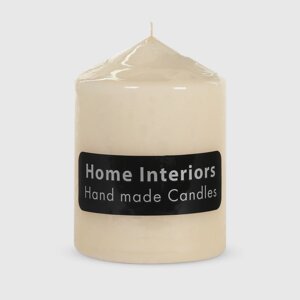 Свеча столбик Home Interiors бежевый 7х10 см