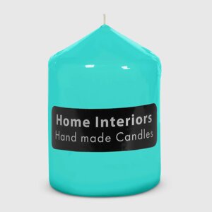 Свеча столбик Home Interiors голубой 7х10 см