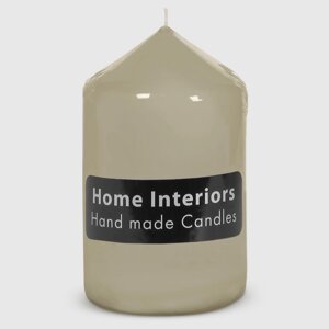 Свеча столбик Home Interiors светло-серый 7х12 см