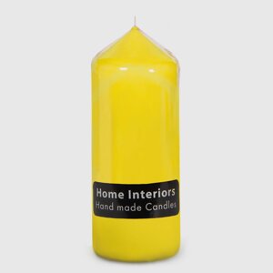 Свеча столбик Home Interiors желтый 7х18 см