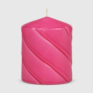 Свеча столбик витой Home Interiors розовый 7х9 см