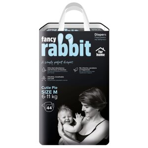 Трусики-подгузники Fancy Rabbit for home 6-11 кг, размер М, 44 шт