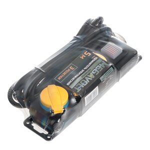 Удлинитель сетевой Megavolt boyang 5м ip44, 250v~16a max 3500w, h05rr-f 3g1,5mm2.