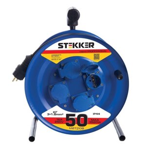 Удлинитель Stekker Professional 4гн 50м с/з PRF02-31-50 39787 /39787