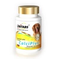 Unitabs CalciPlus с Q10 / Витаминно-минеральный комплекс Юнитабс для собак Кальций, Фосфор, витамин Д