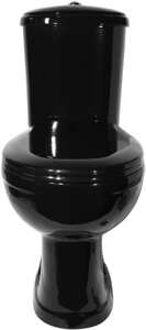 Унитаз-компакт Оскольская керамика Дора Антивсплеск Стандарт черный, нижний подвод воды, горизонтальный выпуск 47374130402