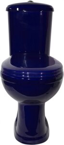Унитаз-компакт Оскольская керамика Дора Антивсплеск Стандарт синий, нижний подвод воды, горизонтальный выпуск 47355130402